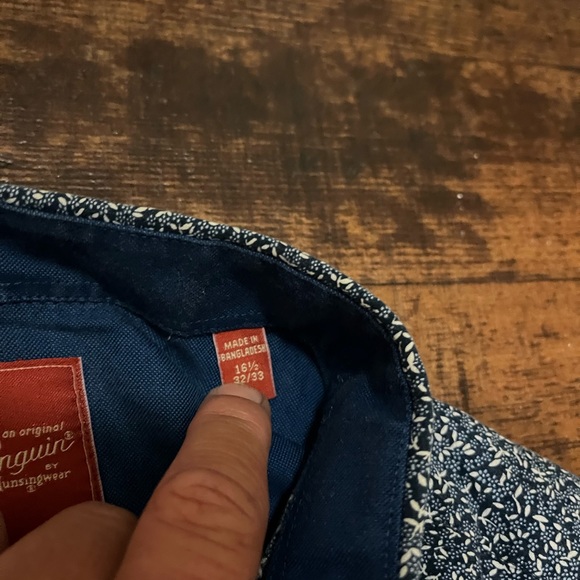 Penguin menswear button down shirt size 16/32 - Picture 3 of 4